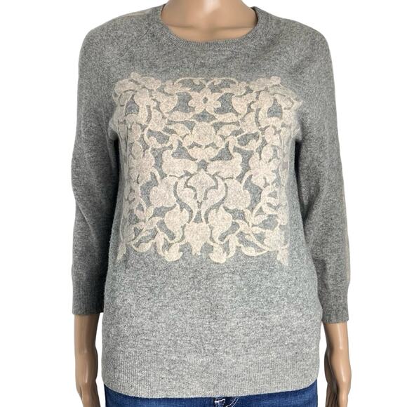 J.Crew Sweaters - J. Crew Vintage Cashmere Wool Blend Floral Appliqué Women's Sweater